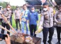 Pemusnahan barang bukti ganja di Polres 50 Kota. (dok. istimewa)