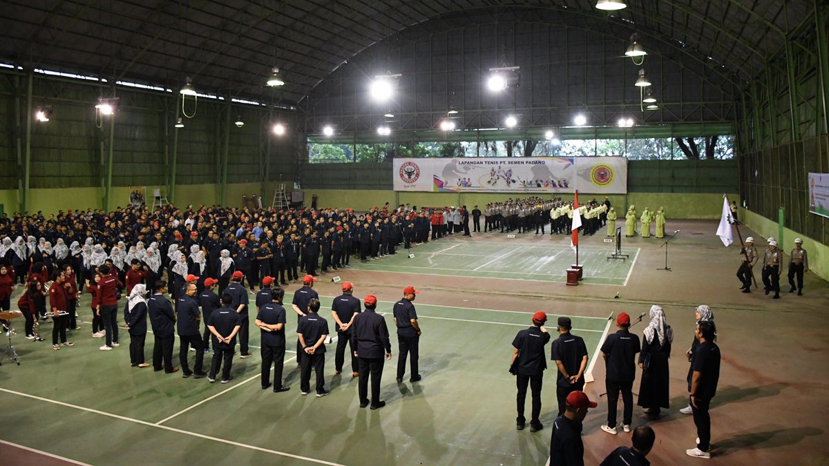 Upacara peringatan bukan K3 Nasional di PT Semen Padang. (dok. istimewa)