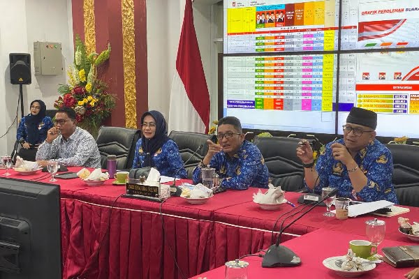 Simak! ini Daftar Aktivitas Keagamaan dan Sosial Selama Ramadan di Padang 1 Wali Kota Padang, Hendri Septa (tengah) didampingi Sekda, Andree Harmadi Algamar (kanan) dan Kepala Organisasi Perangkat Daerah (OPD) terkait memimpin rapat persiapan pelaksanaan sejumlah kegiatan di bulan suci Ramadan 1445 Hijriah. (Foto: Dok. Prokopim)