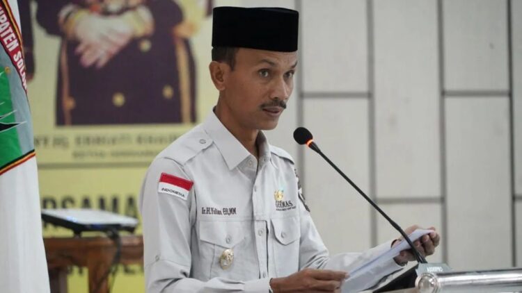 Wakil Bupati Solok Selatan Yulian Efi Saat Rapat Koordinasi Konvergensi Percepatan Penurunan Stunting di Aula Sarantau Sasurambi Kantor Bupati setempat (ANTARA/Erik)