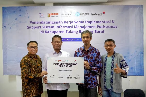Indosat dan Lintasarta Segera Implementasikan Fasilitas Kesehatan di Tulang Bawang Barat Lampung dengan Sistem Digital, Caranya? 1 Kerjasama Dinkes Tulang Bawang Barat dengan Indosat dan Lintasarta untuk implementasi digitalisasi faskes. (Foto: Dok. IOH)