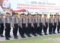 Apel pasukan Operasi Keselamatan Singgalang 2024 di Mapolda Sumbar. (dok. Bidhumas)