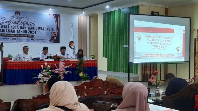 Suasana Sosialisasi Pencalonan Walikota dan Wakil Walikota Pariaman terhadap partai politik dan pemangku berkepentingan di daerah itu yang dilaksanakan oleh KPU Pariaman. ANTARA/Aadiaat M. S.