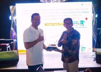 PT Pertamina Patra Niaga Sales Area Retail Sumatera Barat (Sumbar), membuat terobosan inovatif dalam mensosialisasikan penggunaan MyPertamina. (Foto: Dok. Pertamina)