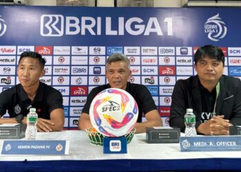 Pre match press conference Semen Padang FC vs Borneo FC. (dok. MO Semen Padang FC)