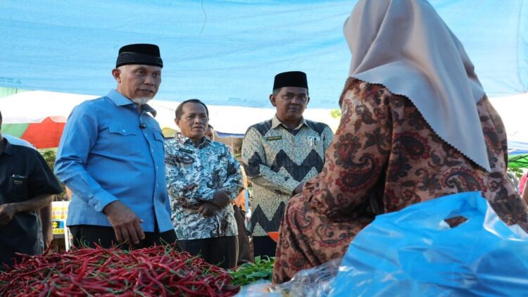 Pedagang Pasar Sungai Limau Dharmasraya Keluhkan Akses Jalan, Mahyeldi Siapkan Solusi 1 Cagub Sumbar Mahyeldi melakukan kampanye ke Kabupaten Dharmasraya. (Foto: Dok. Istimewa)