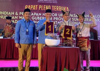 Nomor pasangan calon (paslon) di Pilgub Sumbar 2024. (dok. istimewa)