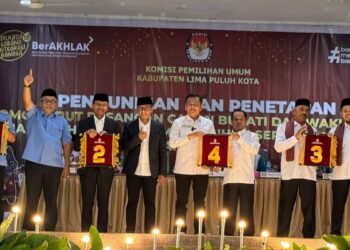 Nomor urut pasangan calon Bupati dan Wakil Bupati di Pilkada Limapuluh Kota. (dok. istimewa)
