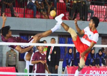 Tim sepaktakraw Sumbar raih medali perunggu di PON XXI. (dok. istimewa)