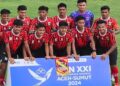 Starting lineup tim Sumbar vs Gorontalo di PON XXI Aceh-Sumut. (dok. Tim Humas KONI Sumbar)