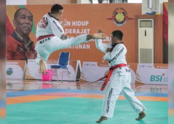 Tarung Derajat ke Final, Gateball Buka Peluang Raih Emas 11 Aksi atlet tarung derajat Sumbar di PON XXI. (dok. istimewa)