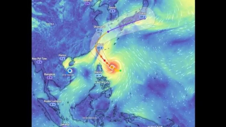 Stasiun GAW Tegaskan Kemarau Panjang di Sumbar Imbas Siklon di Sekitar Filipina 1 Foto citra satelit kondisi gangguan siklon yang terjadi di sekitar Filipina. (Antara/HO-Stasiun GAW)