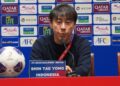 Shin Tae-yong saat press conference usai laga melawan China. (dok. PSSI)