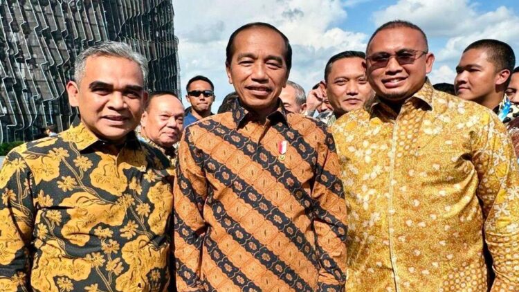 Andre Rosiade bersama Ketua MPR Ahmad Muzani dan Presiden Jokowi saat peresmian Istana Negara di IKN. (Foto: Dok. Tim AR)