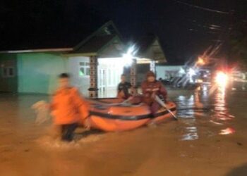 Evakuasi korban banjir di Padang Pariaman. (dok. BNPB)