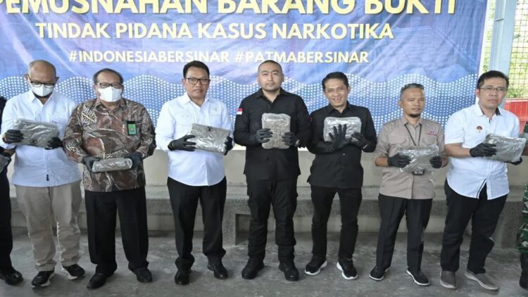 Hasil Tangkapan Operasi Gabungan, BNNP Sumbar Musnahkan 624,5 Kg Ganja 1 BNNP Sumbar musnahkan barang bukti ganja seberat 624,5 kilogram dihadiri Forkopimda. (ANTARA/HO-Biro Adpim Sumbar)