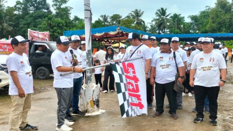 Jangan Golput: KPU Nias Ajak Masyarakat ke TPS Memilih Kepala Daerah 1 jalan santai yang digelar KPU Nias