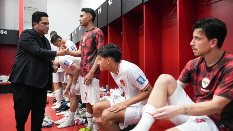 Motivasi Ketum PSSI kepada para pemain usai laga melawan Arab Saudi. (dok. PSSI)