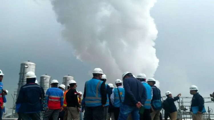 Salah satu proyek panas bumi oleh PT Supreme Energy Muara Laboh yang berlokasi di Kecamatan Pauah Duo Kabupaten Solok Selatan, Sumatra Barat. Antara/Erik