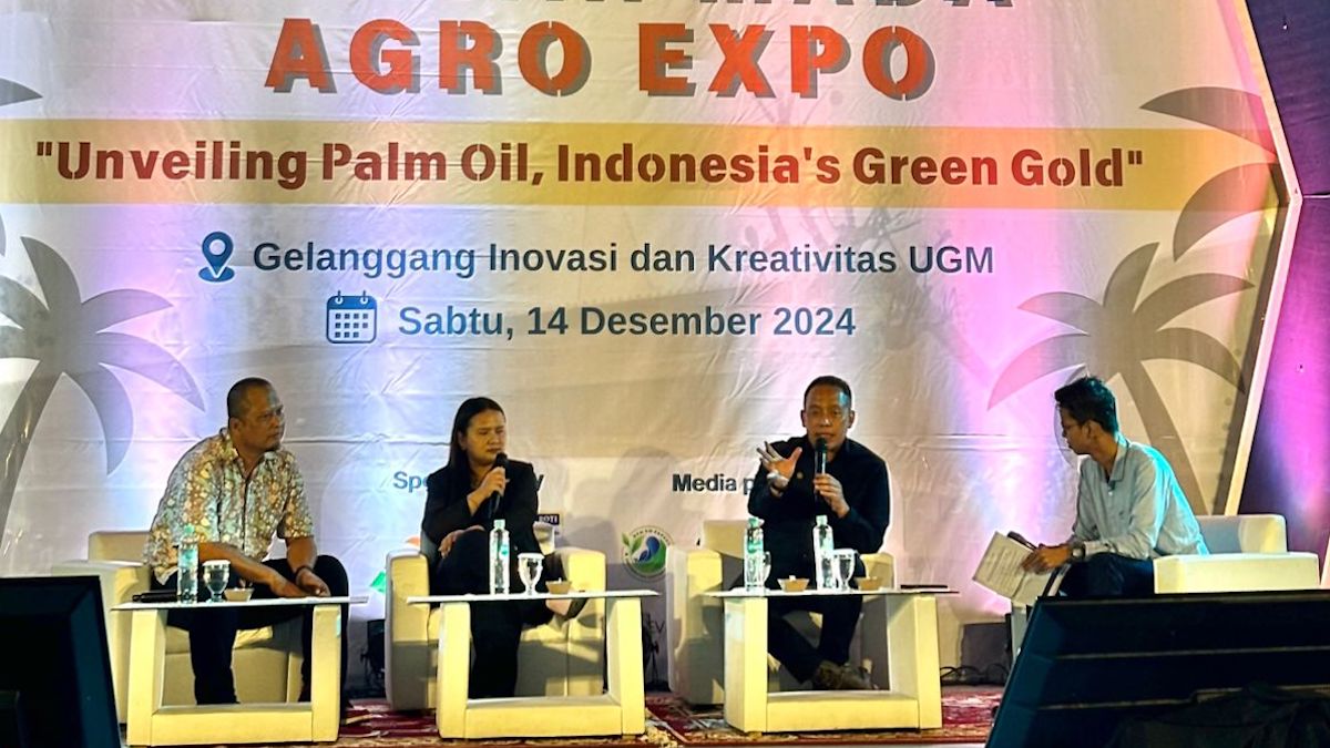 Direktur Utama PTPN IV PalmCo Jatmiko K. Santosa jadi pembicara pada iven Gajah Mada Agro Expo 2024 di UGM. (dok. istimewa)