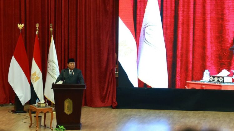 Ada 4.000 Anak Muda Geluti Pencak Silat di Mesir, Presiden Prabowo Berharap Bisa Jadi Cabor Resmi 1 Presiden Prabowo beri sambutan saat kunker di Mesir. (dok. PCO RI)