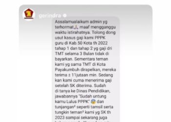 Dilaporkan Guru PPPK soal Gaji yang Belum Dibayar, Andre Rosiade Langsung Telepon Bupati Limapuluh Kota 15 Dilaporkan Guru PPPK soal Gaji yang Belum Dibayar, Andre Rosiade Langsung Telepon Bupati Limapuluh Kota