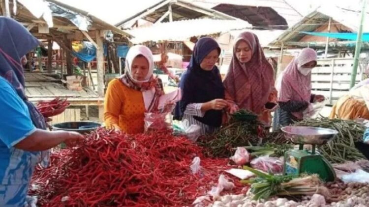 Harga Cabai Merah Naik Drastis di Agam Awal 2025, Daging Ayam-Sapi juga Ikut Melonjak 1 Pedagang Pasar Serikat Lubuk Basung Garagahan Kabupaten Agam sedang melayani pembeli. Dok Antara/Yusrizal