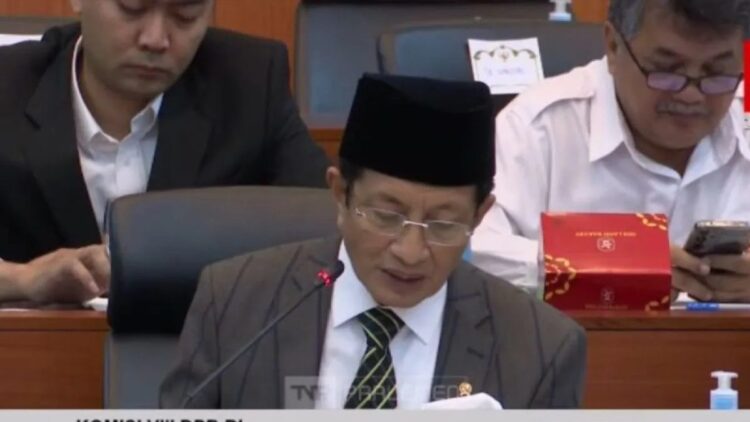 Menteri Agama Nasaruddin Umar dalam Rapat Kerja Menag dengan Komisi VIII DPR RI di Jakarta, Senin (30/12/2024). ANTARA/Anita Permata Dewi