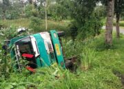 Tak Kuat Menanjak, Satu Unit Truk Terbalik di Pendakian Makam Pahlawan Pasaman