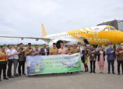 Gubernur Mahyeldi Sambut Penerbangan Perdana Rute Padang-Singapura Bersama Scoot Airlines