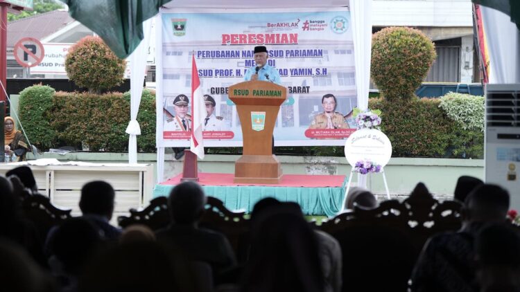 Gubernur Mahyeldi Resmikan Perubahan Nama RSUD Pariaman Menjadi RSUD Prof. H. Muhammad Yamin, SH 1 Gubernur Mahyeldi resmikan perubahan nama RSUD Pariaman menjadi RSUD Prof H Muhammad Yamin, SH. (dok. adpsb)