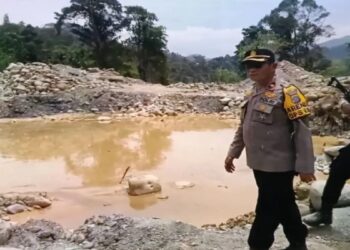 Polres Pasaman Barat Razia Tambang Emas Ilegal di Jorong Tombang