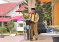 Gubernur Mahyeldi beri sambutan saat pembukaan SMA 5 Sumbar. (dok. adpsb)