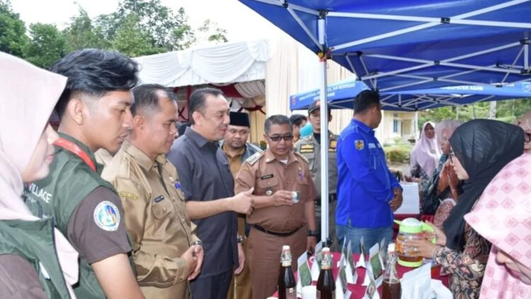 Wakil Bupati Agam Muhammad Iqbal sedang meninjau produk UMKM di Kecamatan Malalak. Dok HO/Humas Pemkab Agam