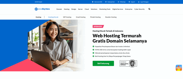 Hindari 5 Kesalahan Umum dalam Memilih Web Hosting 1 tangkapan layar web hosting exabytes