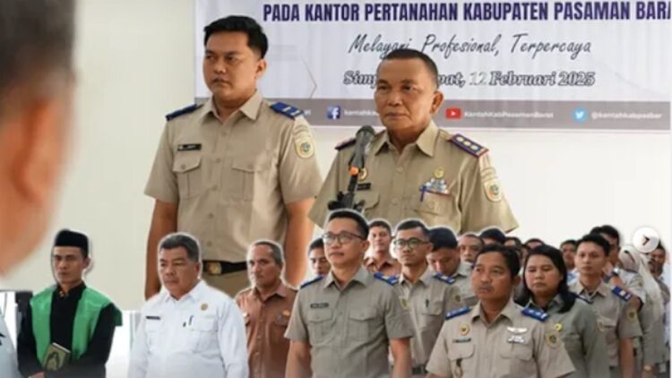 Pelantikan anggota Ajudikasi dan Satgas PTSL di Kantah Pasbar. (dok. istimewa)