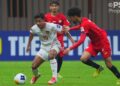 Pemain Timnas U-20 Indonesia melewati pemain Yaman. (dok. PSSI)