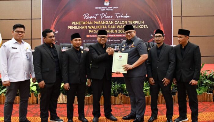 Ditetapkan KPU Jadi Pemenang Pilkada Padang, Fadly-Maigus Dilantik 20 Februari 2025
