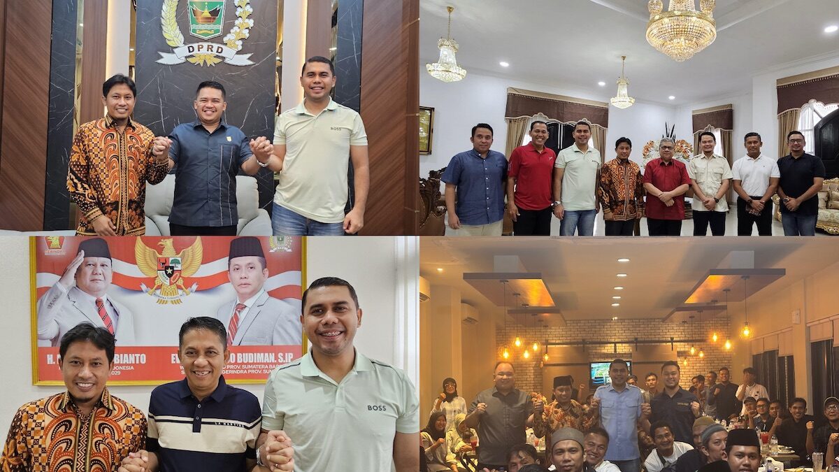 Hamdanus-Dipo bertemu empat pimpinan DPRD Sumbar, mulai dari Ketua DPRD Sumbar Muhidi dan tiga wakilnya, Evi Yandri Rajo Budiman, Iqra Chissa dan Nanda Satria. (dok. istimewa)