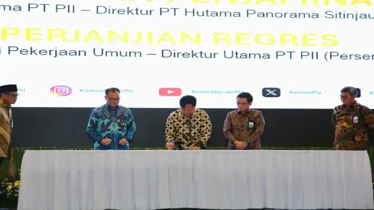 Penandatanganan Perjanjian KPBU Pembangunan Fly Over Sitinjau Panorama 1 atau Sitinjau Lauik di Sumbar digelar Jumat (21/3/2025) di Auditorium Kementerian Pekerjaan Umum (PU) di Jakarta. (Foto: Dok. Istimewa)