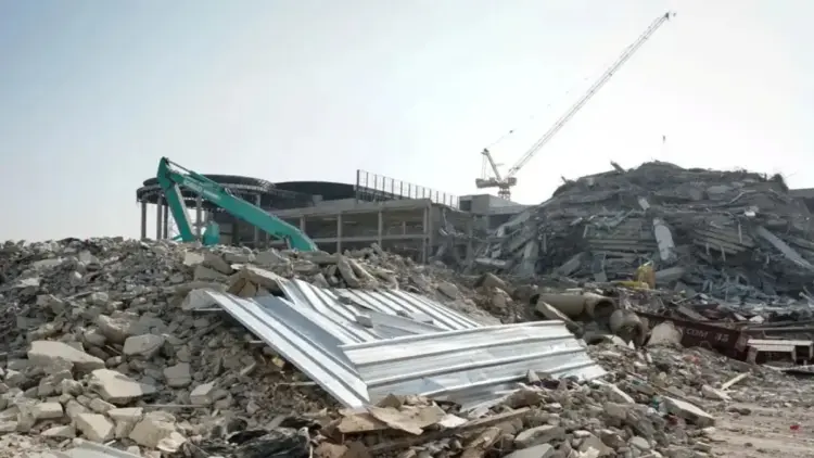 ilustrasi gedung Kantor Auditor Jenderal, Jalan Kamphaeng Phet 2 Distrik Chatuchak, Bangkok, Thailand, runtuh akibat gempa bumi yang mengguncang Myanmar dan Thailand, Jumat (28/3) siang. /ANTARA/foto-Thailand News Agency-TNA/py (Thailand News Agency)