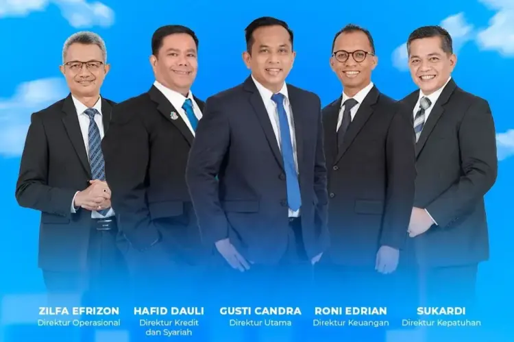 Jajaran direksi Bank Nagari kini sudah lengkap menjadi lima orang. (dok. Bank Nagari)