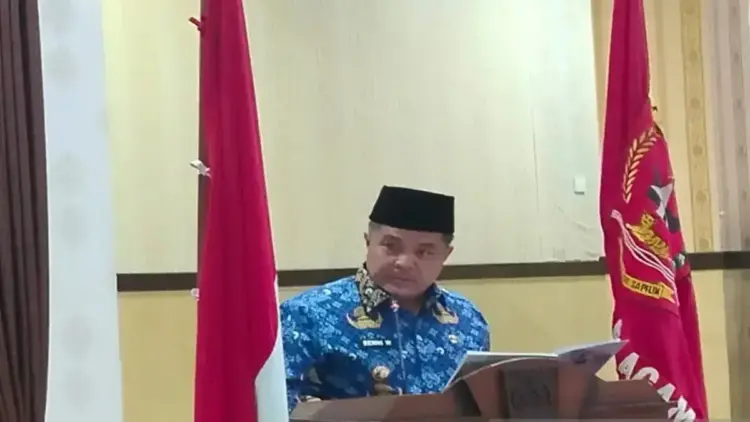 Bupati Agam Benni Warlis sedang memberikan kata sambutan. (Dok Antara/Yusrizal)