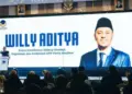 Partai Nasdem Tegaskan Kadernya yang Sudah 'Duduk' agar Membangun Sumbar 6 Ketua Koordinator Pemenangan Bidang Ideologi, Organisasi dan Keanggotaan DPP Partai Nasdem, Willy Aditya saat memberikan sambutan dalam Halal bihalal Nasdem Sumbar. (dok. istimewa)