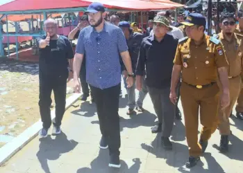 Wako Fadly Amran dan rombongan cek situasi Pantai Air Manis. (dok. Prokopim)