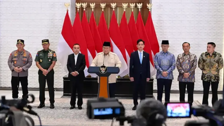 Keterangan pers Presiden Prabowo terkait konflik Gaza dan Timur Tengah jelang lawatannya ke Timur Tengah. (Foto: Muchlis Jr - Biro Pers Sekretariat Presiden)