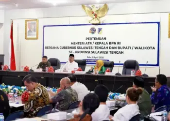 Pertemuan menteri ATR BPN dengan Gubernur dan Kepala Daerah se-Sulteng. (dok. ATR/BPN)