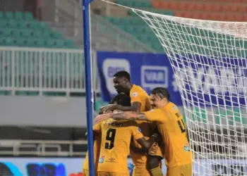 Selebrasi pemain Semen Padang FC usai Bruno Gomes cetak gol kedua. (dok. MO SPFC)