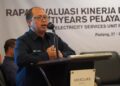GM PLN UID Sumbar Ajrun Karim beri sambutan saat evaluasi Yantek 2025. (dok. Humas)