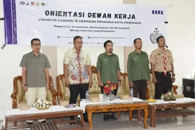 Wawako Mulyadi membuka Orientasi Dewan Kerja Kwartir Cabang 16 Gerakan Pramuka Kota Pariaman. (Foto: Ist)